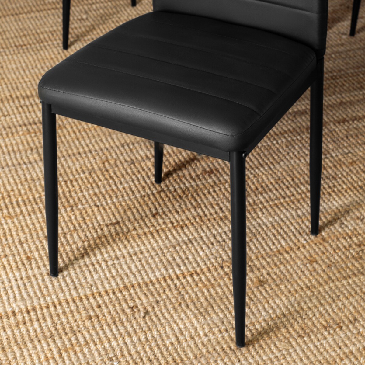 Krzesło Tapicerowane Pikowane Do Jadalni Kuchni Loft Czarne NARIS