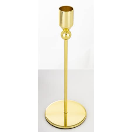 Świecznik metalowy złoty 22x8 x8 cm SOTILLE z 1 kulką