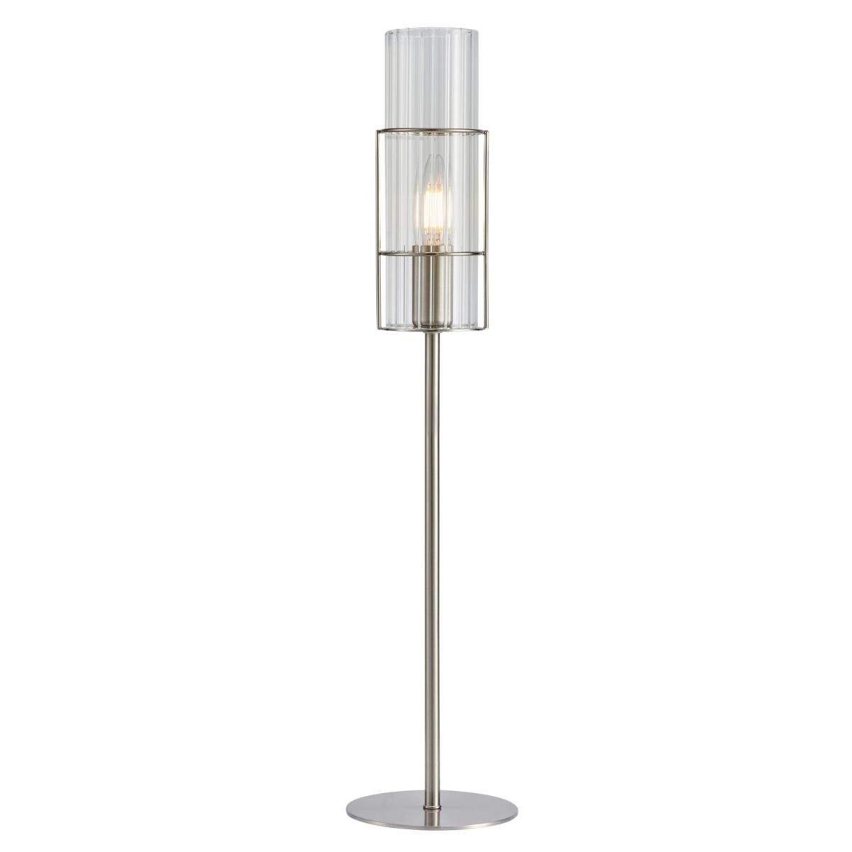 Lampka stołowa glamour Tubo 108558 Markslojd szklana srebrna