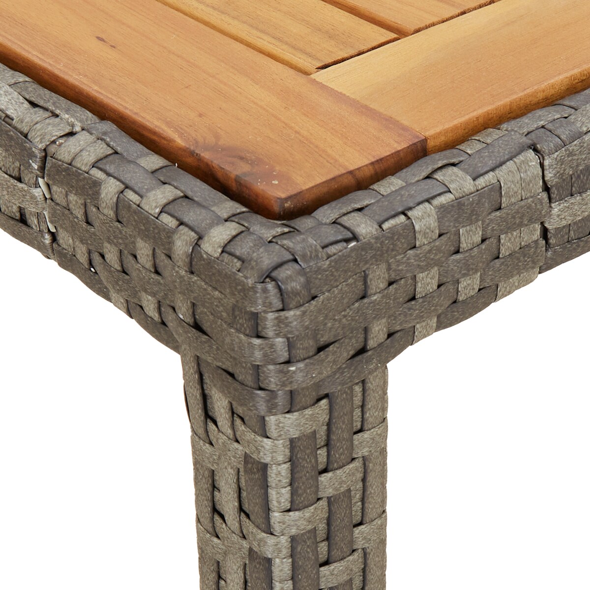 vidaXL Szary stół do jadalni na świeżym powietrzu 150x90x75 cm polirattan