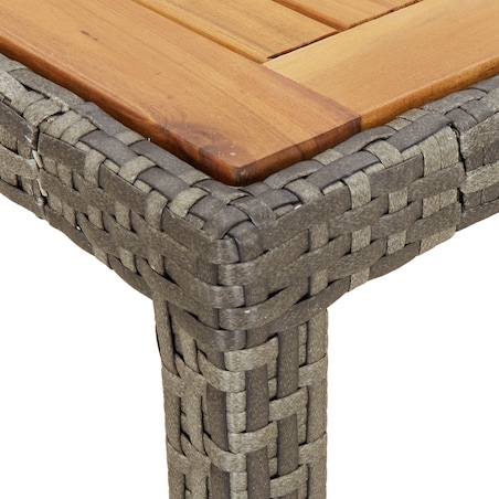 vidaXL Szary stół do jadalni na świeżym powietrzu 150x90x75 cm polirattan