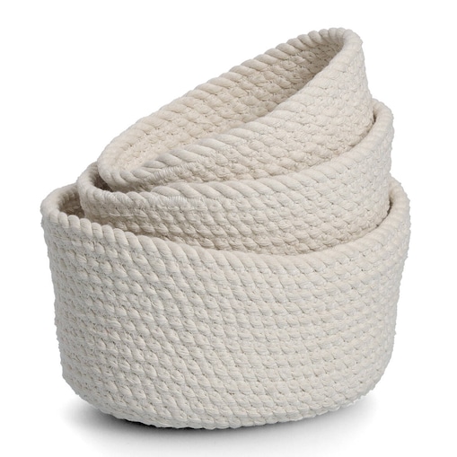 Komplet bawełnianych koszyków w różnych rozmiarach, 3 szt.