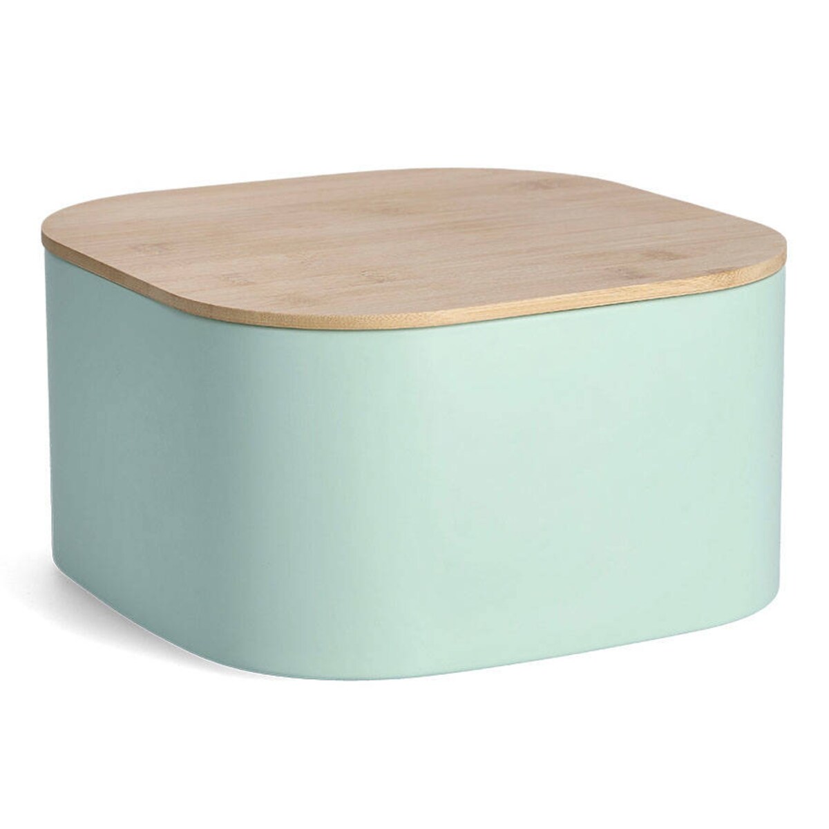 Chlebak metalowy z bambusową pokrywką, 26,5 cm