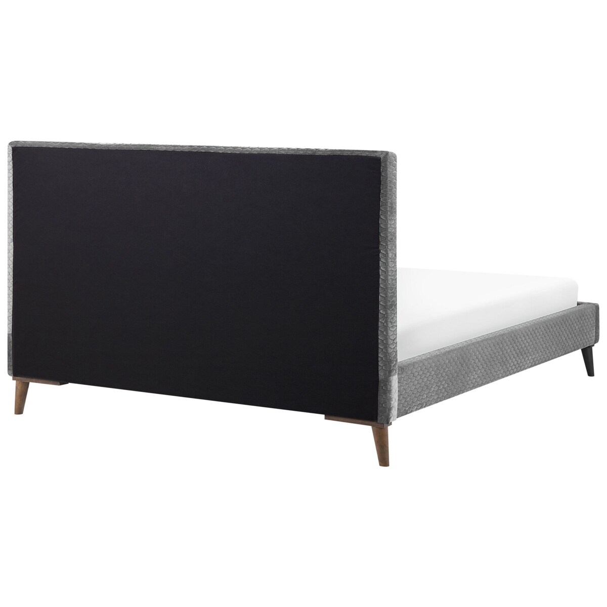 Łóżko welurowe 180 x 200 cm szare BAYONNE