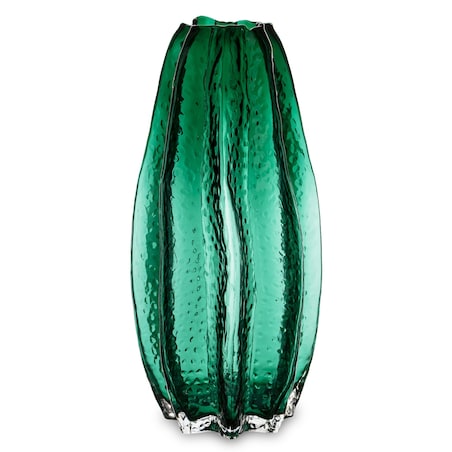 Wazon szklany 34,5x17x17 cm GULDAN zielony
