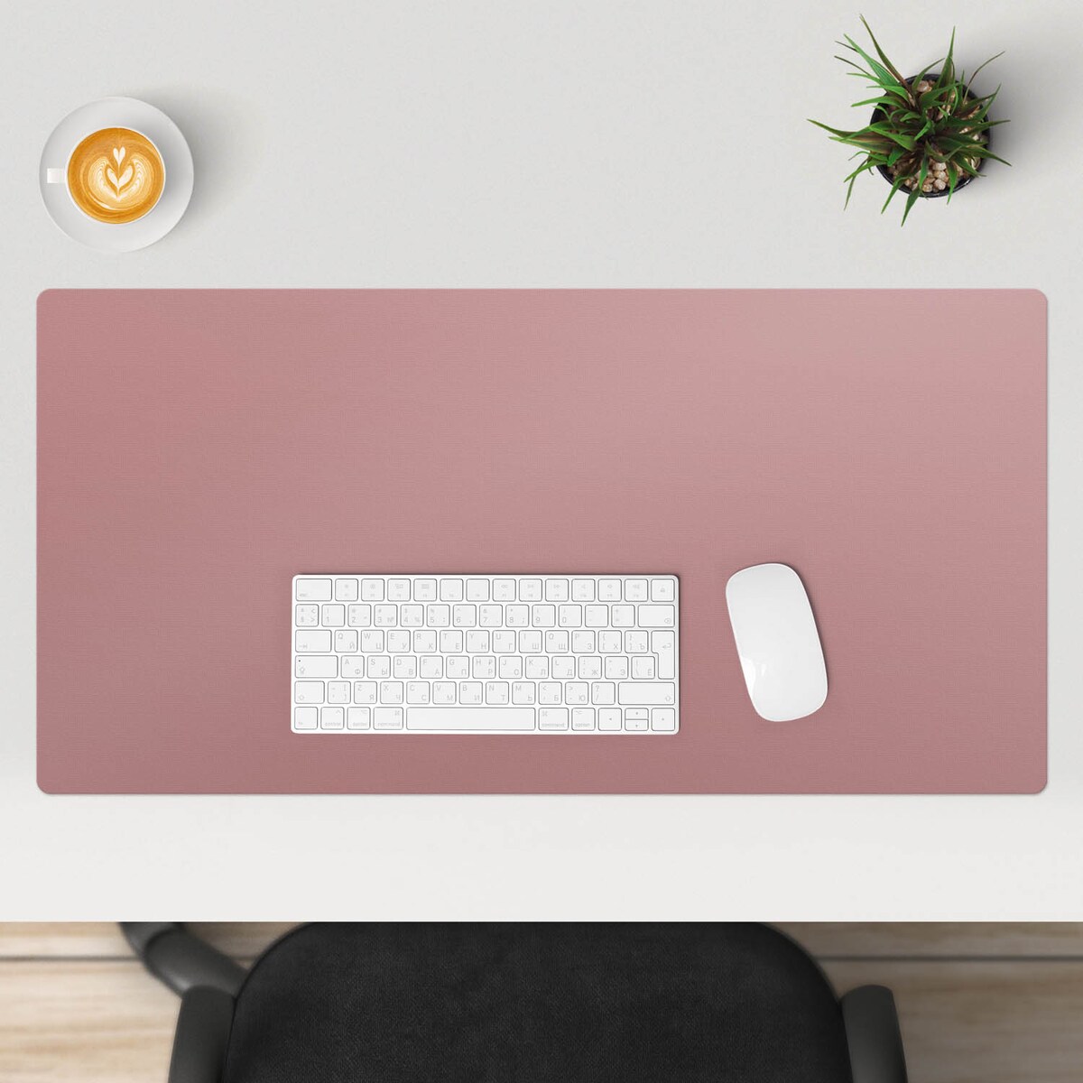 Różowa mata na biurko Kolor Różowy, 90x45 cm