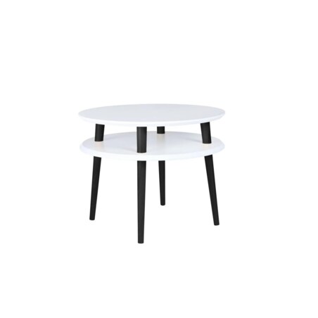 Stolik kawowy UFO MEDIUM 57x57 biały/czarny