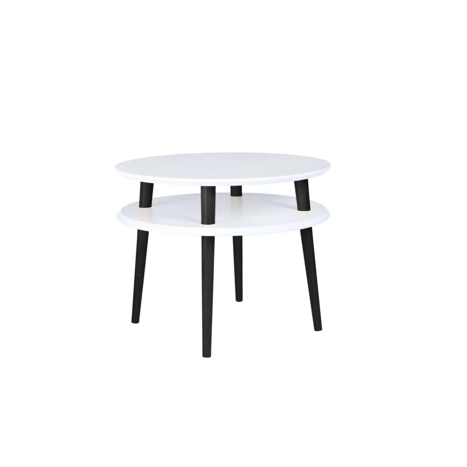 Stolik kawowy UFO MEDIUM 57x57 biały/czarny