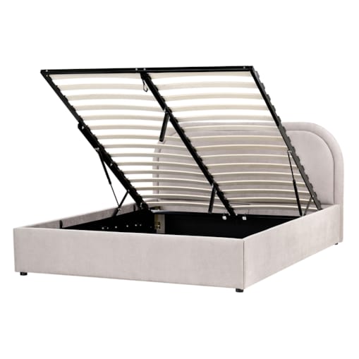 Łóżko z pojemnikiem QUILLIEN 140 x 200 cm Beżowoszary