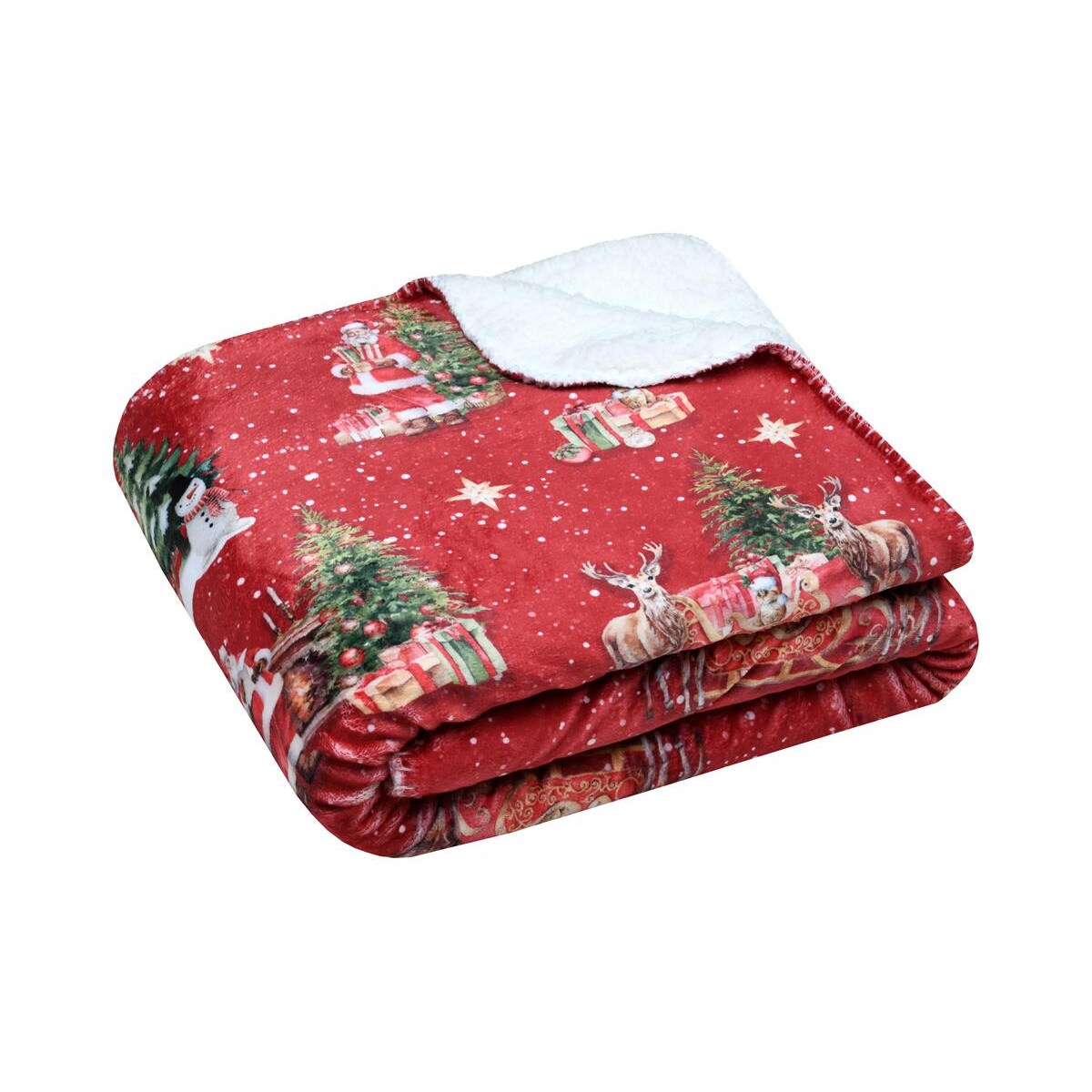 Koc świąteczny z barankiem NOEL, 130 x 160 cm