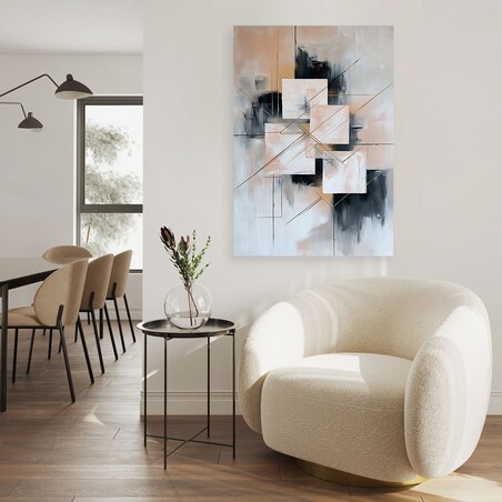 Feeby Obraz do salonu loftu, Abstrakcja Geometryczne Kwadraty 40x60