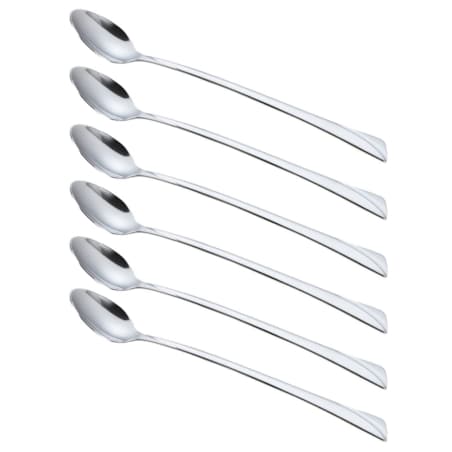 Łyżeczki koktajlowe długie do drinków kawy latte zestaw 6 sztuk Połysk KINGHOFF