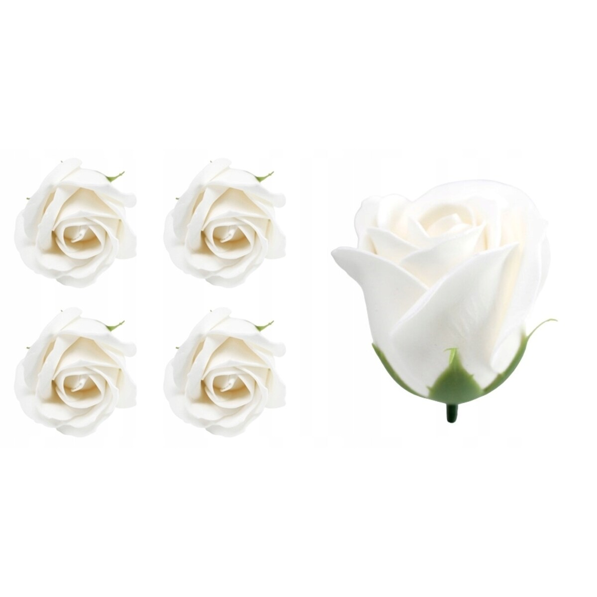 BIAŁA RÓŻA MYDLANA na bukiet prezent stroik 5szt