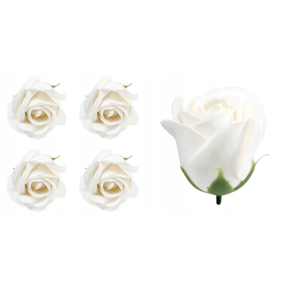 BIAŁA RÓŻA MYDLANA na bukiet prezent stroik 5szt