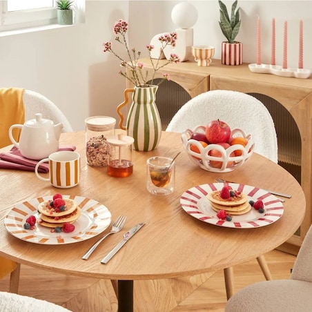 Komplet 6 talerzy obiadowych Cheri pomarańczowe Ø26,8 cm