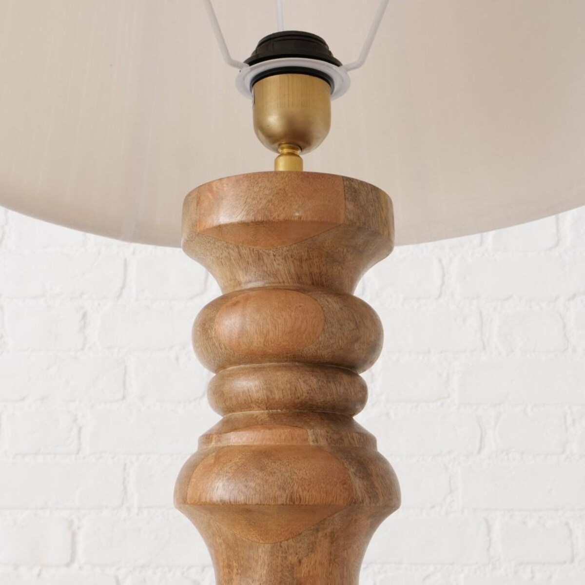 Lampa podłogowa 176x40 cm z drewna mango