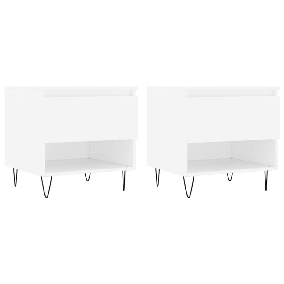 vidaXL Stoliki kawowe, 2 szt., białe, 50x46x50 cm