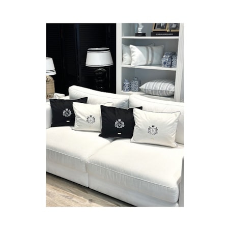 Poduszka dekoracyjna Royal Velvet black&cream SL Collection M