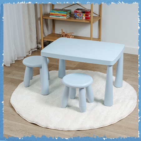Stolik dla dzieci niebieski plastikowy do pokoju dziecka dziecięcy