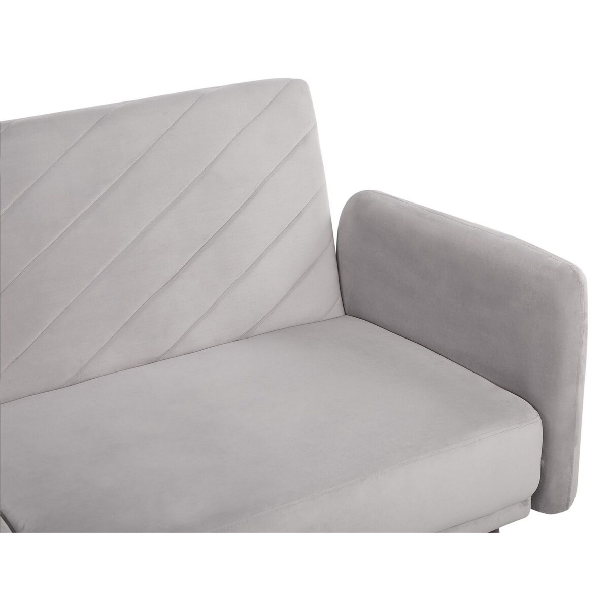 Sofa rozkładana welurowa jasnoszara SENJA