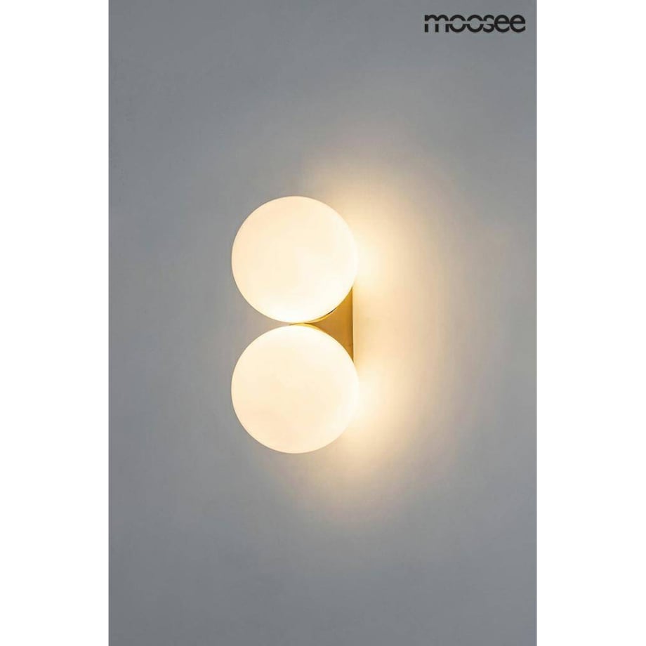 Szklana lampa ścienna Boll Twin MSE010400224 złota