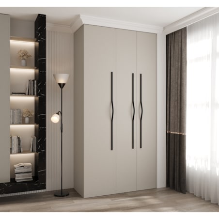 Szafa trzydrzwiowa Como 2 120 gł.50 kaszmir+czarny