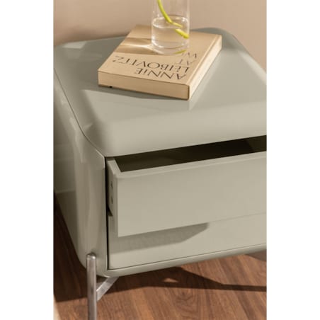 Szafka nocna 45x45 cm z MDF, błyszcząca Alazne miętowa