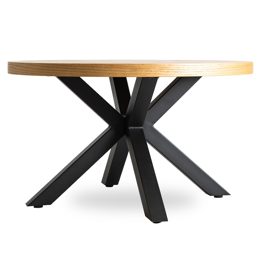 Stolik Kawowy Okrągły Mały Czarny Dąb Złoty Loft Nowoczesny Ława LINCOLN