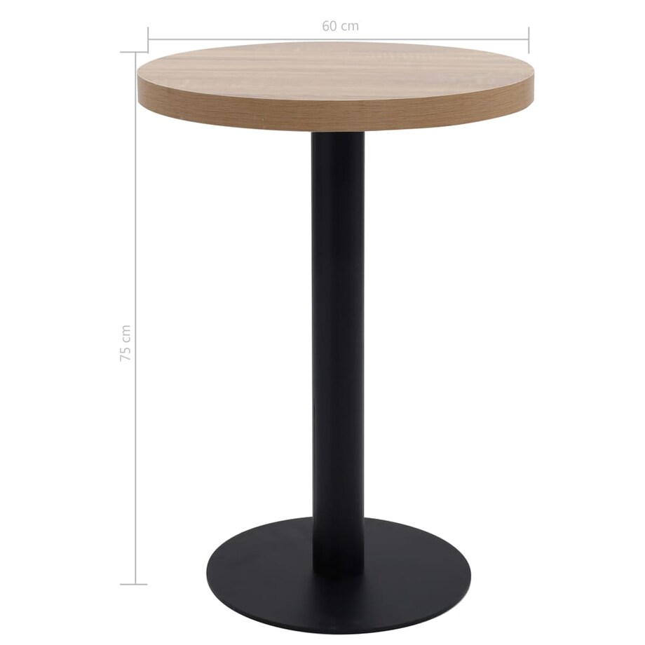 vidaXL Stolik bistro, jasnobrązowy, 60 cm, MDF