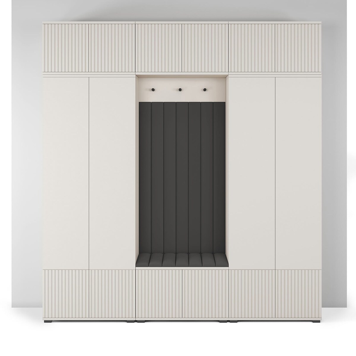 Pojemna garderoba frezowana Ritmo wersja 3 Trinity 16 kaszmirowa