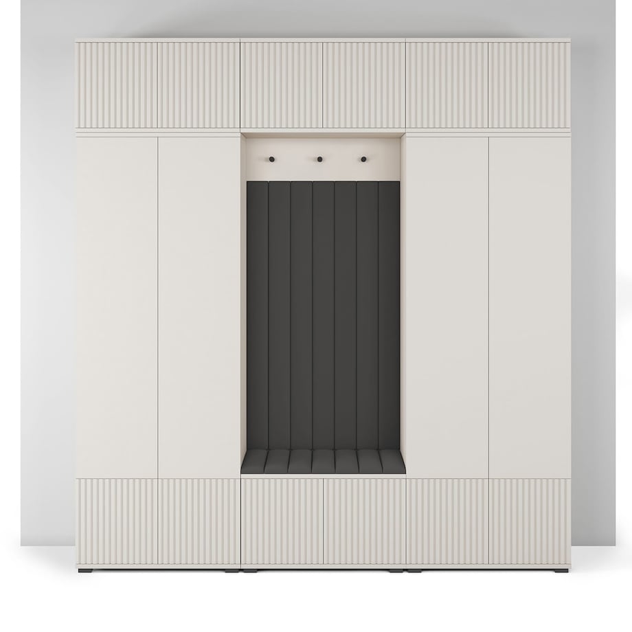 Pojemna garderoba frezowana Ritmo wersja 3 Trinity 16 kaszmirowa