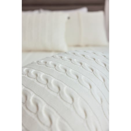 Poszewka warkocz kwadratowa off white, 50 x 50 cm, La Manta