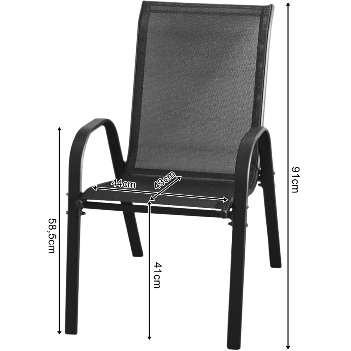 Stół Kwadrat Island 70Cm + 4X Krzesło Sofia Czarne