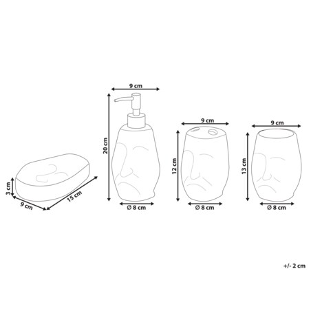 4-częściowy zestaw akcesoriów łazienkowych biały BARINAS