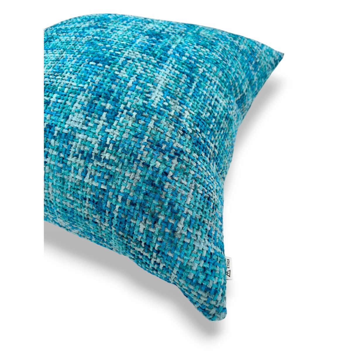 Niebieska - turkusowa poduszka dekoracyjna 50x50 Stella - melanż