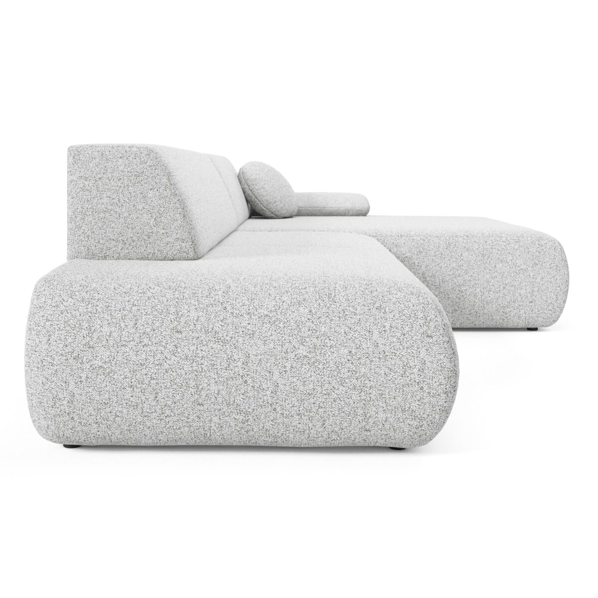 Narożnik rozkładany PENTI z pojemnikiem na pościel, prawy, jasno-szary