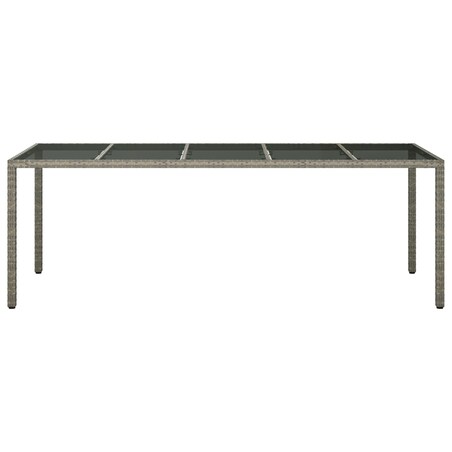 vidaXL Stół Jadalny Szary 250x100x75 cm Polirattan