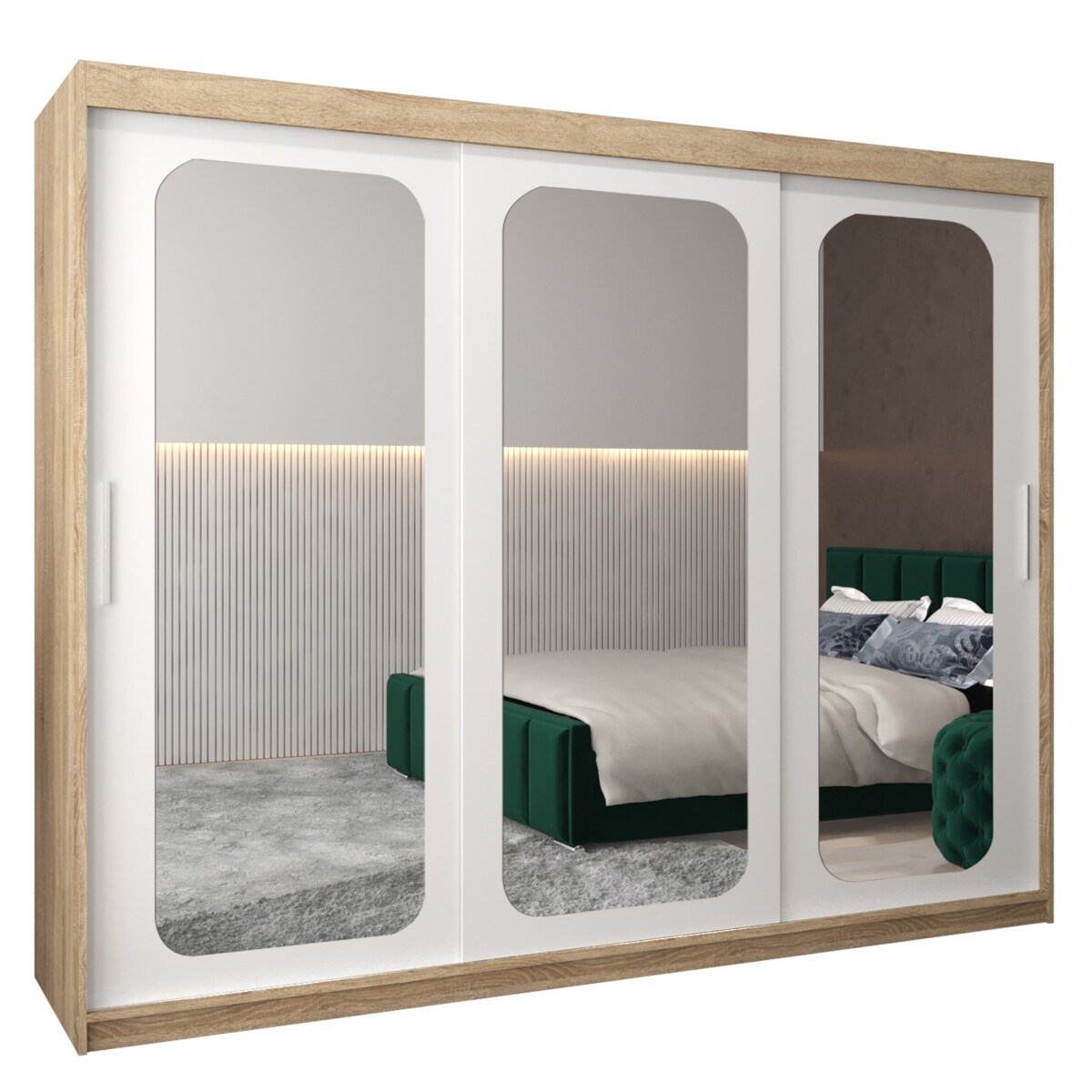 Szafa przesuwna Garderoba PROMO T3 250 sonoma/biały