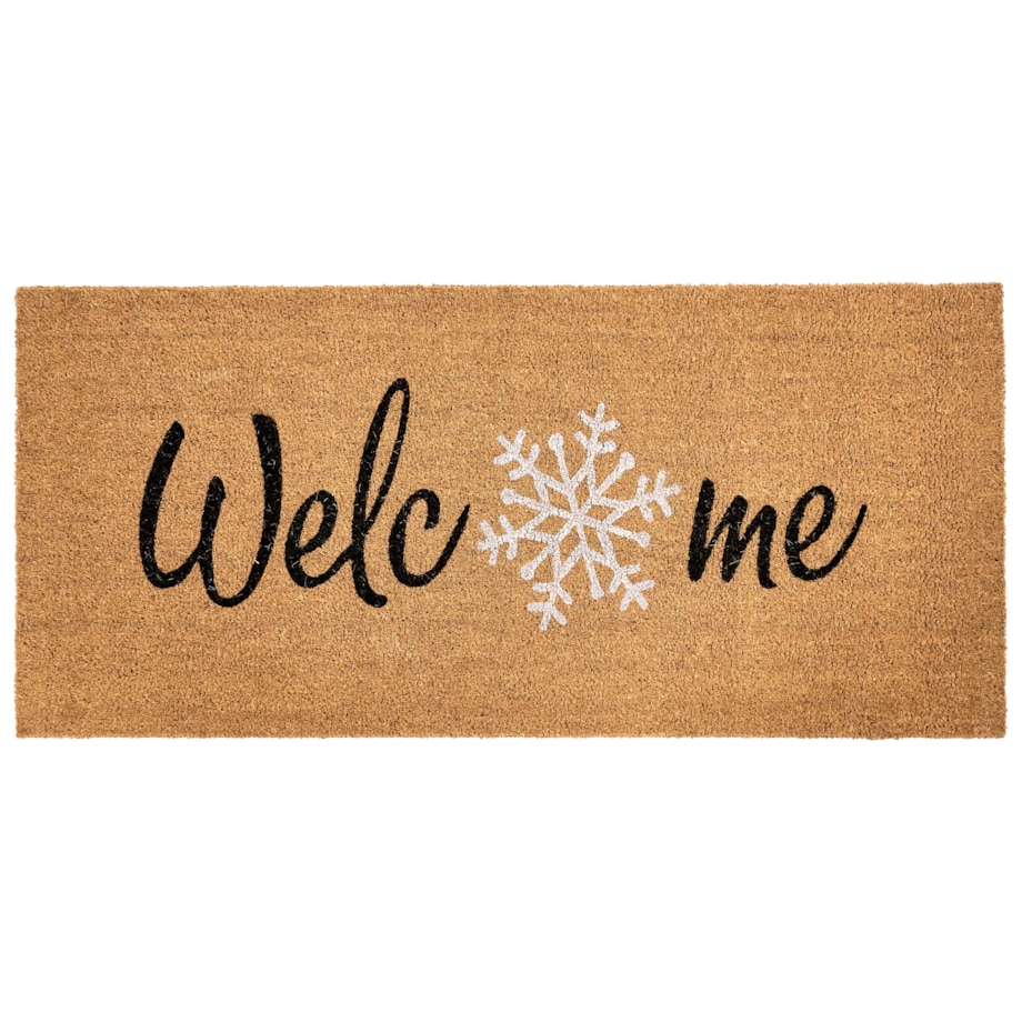 Wycieraczka BALANACAN Naturalny 55 x 120 cm Wzór świąteczny Włókno kokosowe