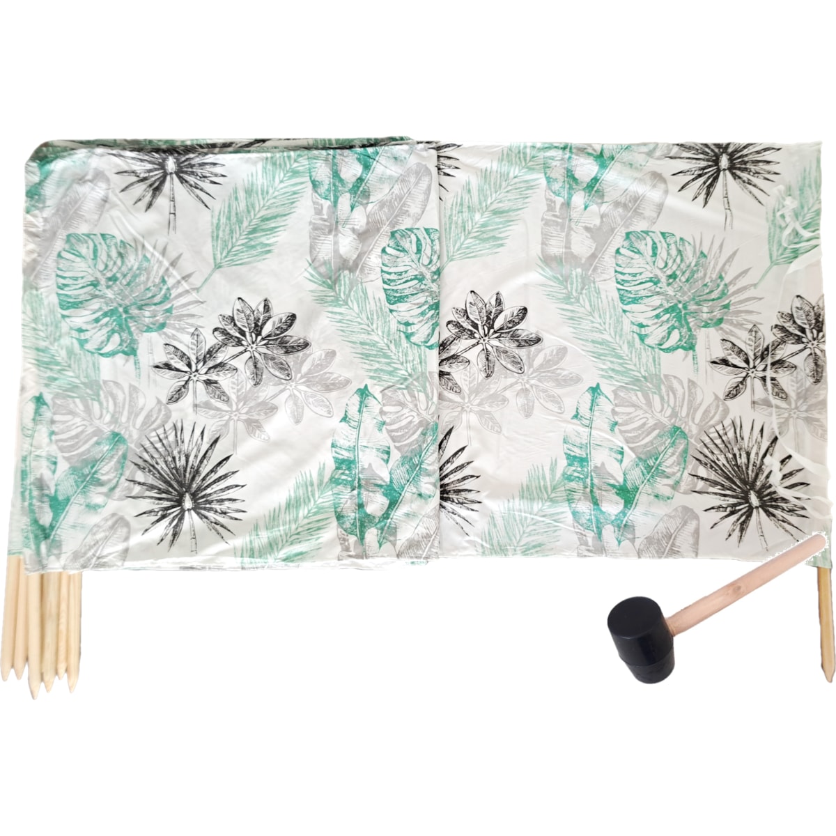 Parawan Plażowy Zasłona 15 M Na Plażę Składany Letni Szary Młotek W Zestawie 2 Gatunek