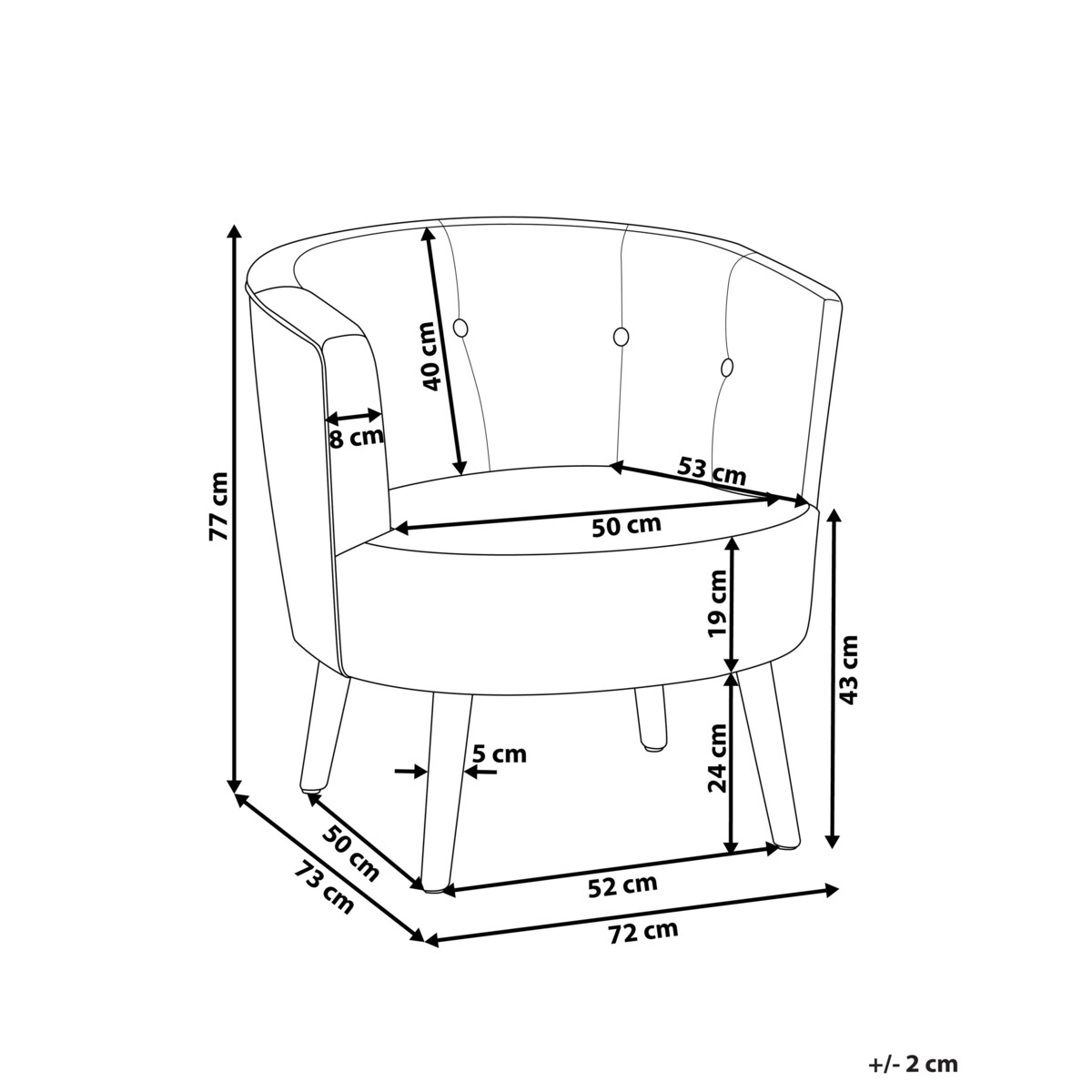 Fotel ODENZEN Boucle Biały