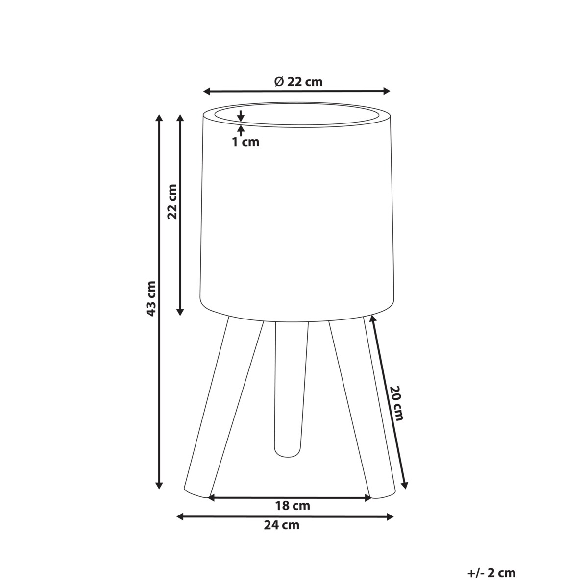 Doniczka na nóżkach JANINA Ceramika 24 cm Złamana biel