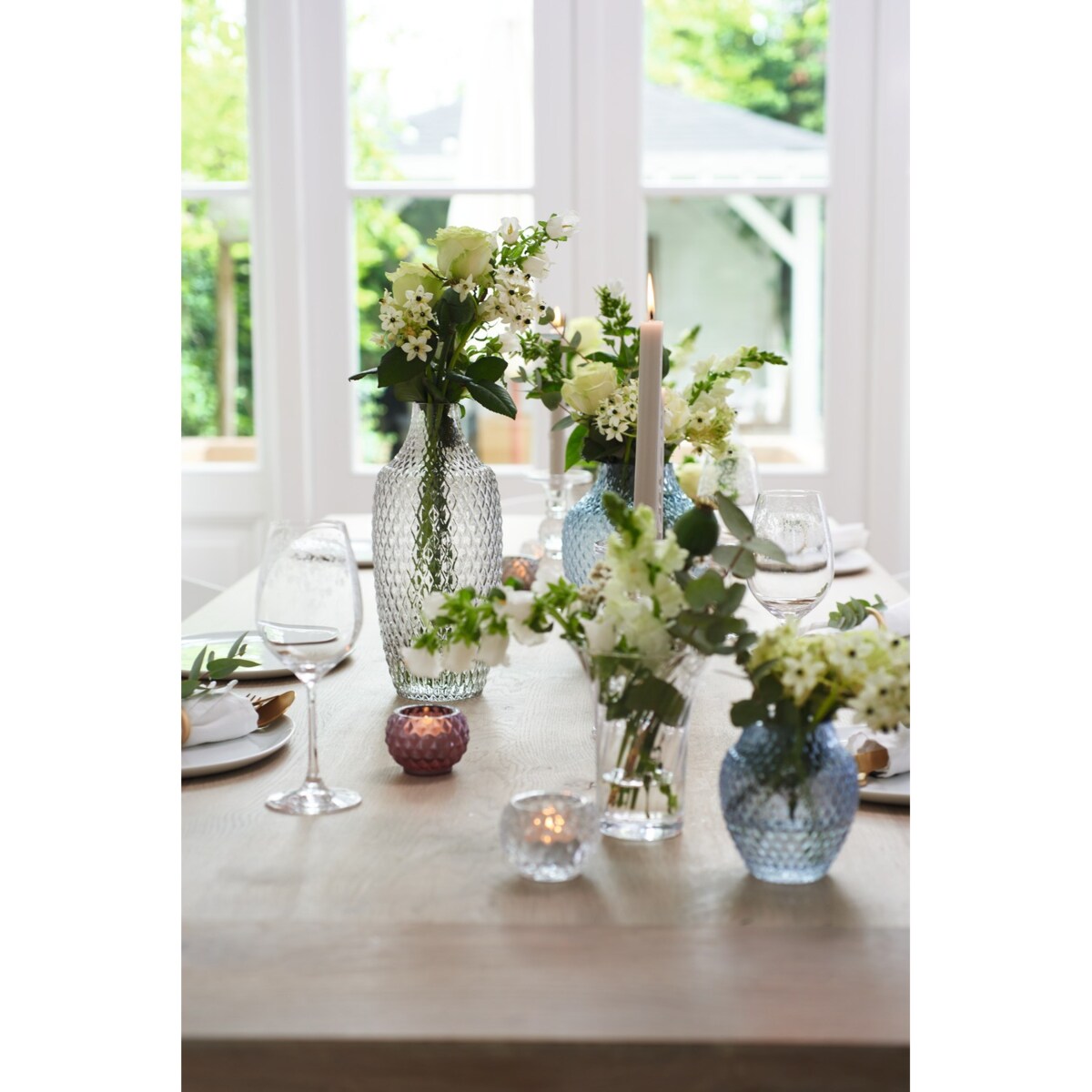 Wazon szklany h 40cm szary POESIA - Leonardo