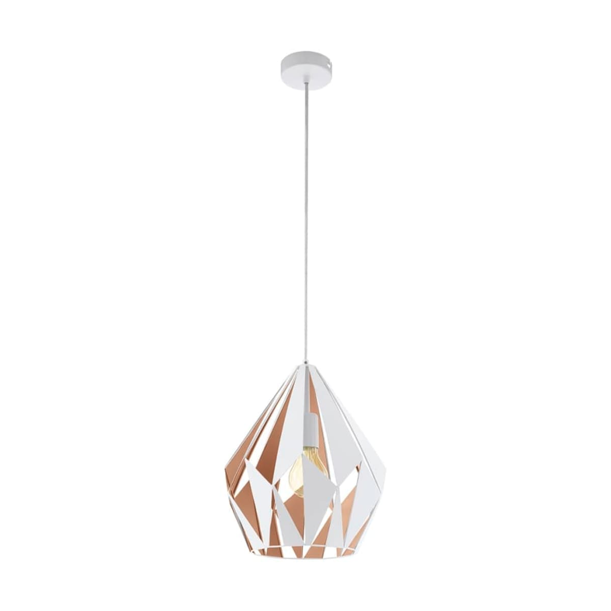 EGLO Lampa wisząca CARLTON 1, biało-złota, 49932