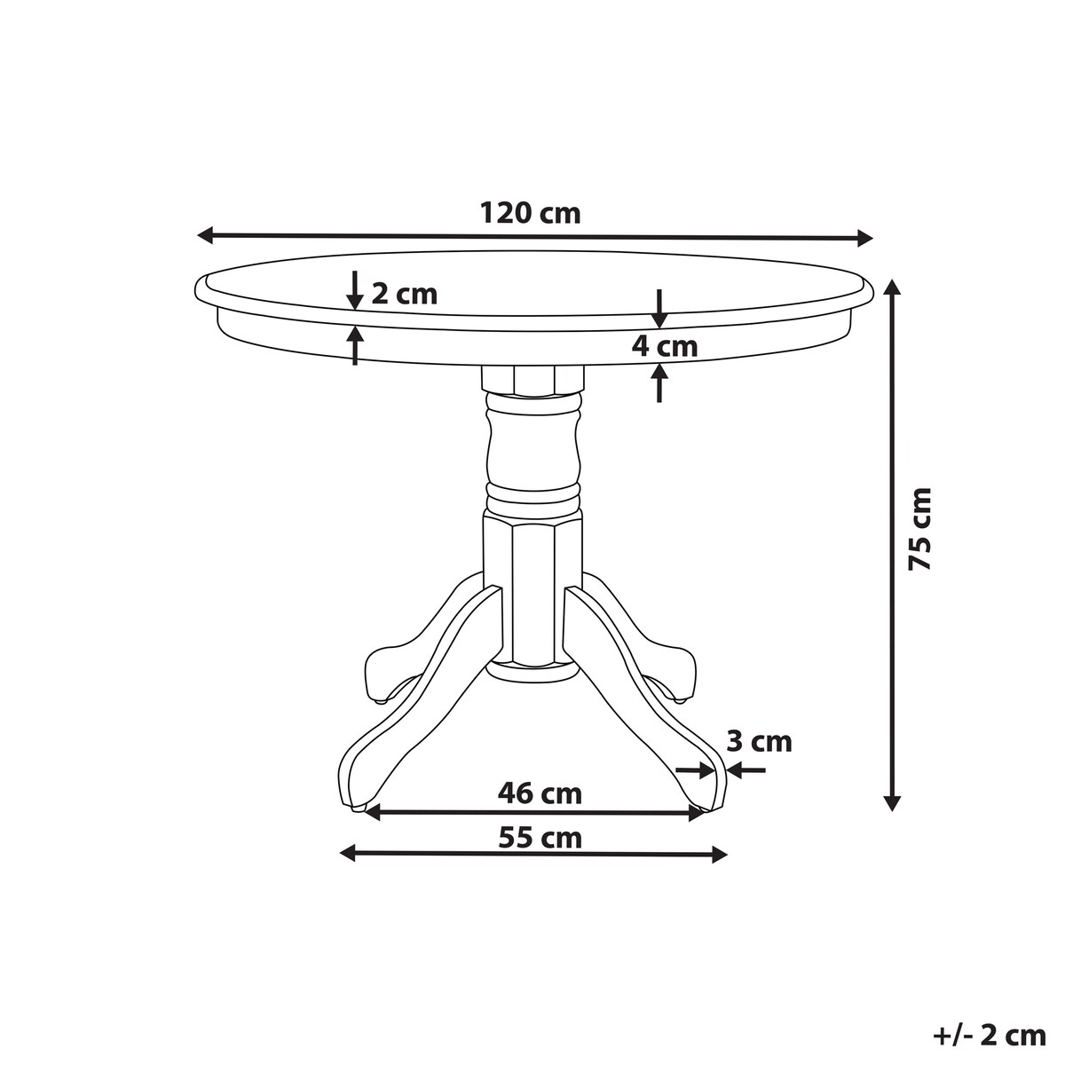 Stół do jadalni AKRON Biały 120 cm 120 cm