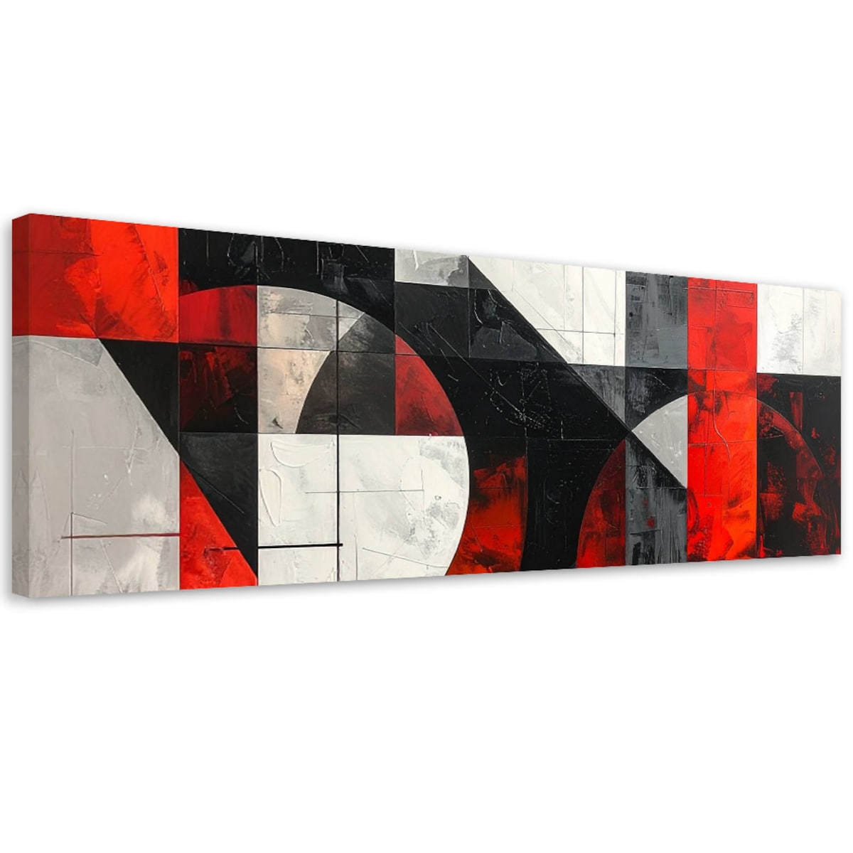 Obraz do salonu sypialni biura loftu, Abstrakcja geometryczna czerwony szary