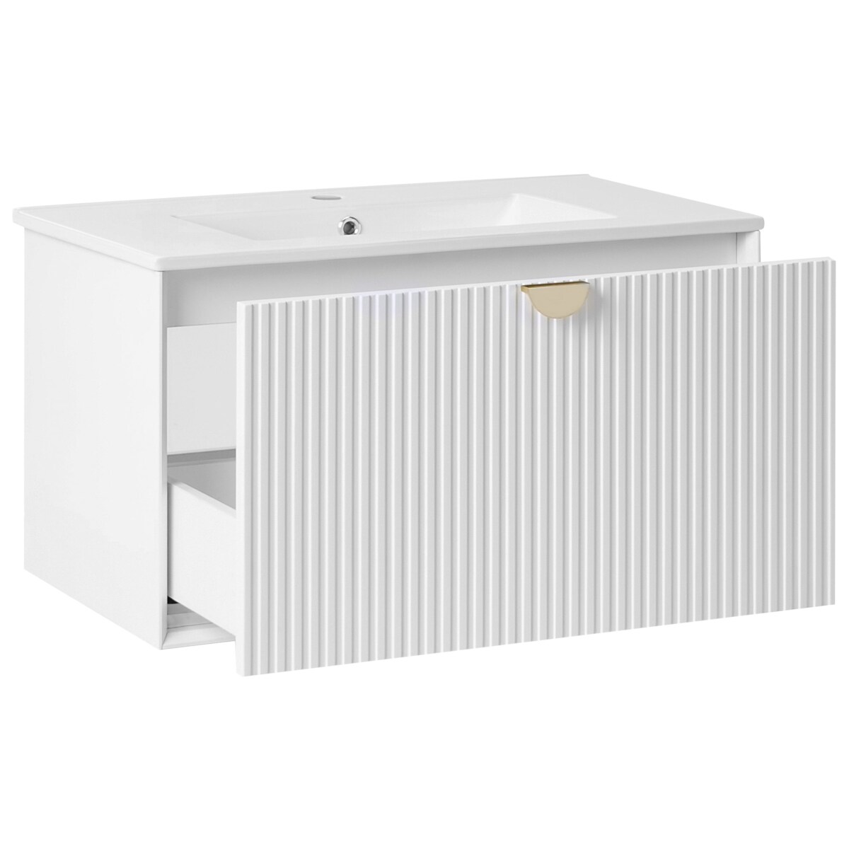 Szafka łazienkowa wisząca z umywalką BONAIRE 80 cm Biały