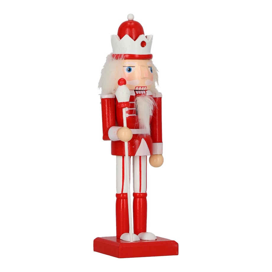 Figurka DZIADEK DO ORZECHÓW 25 cm czerwony w koronie