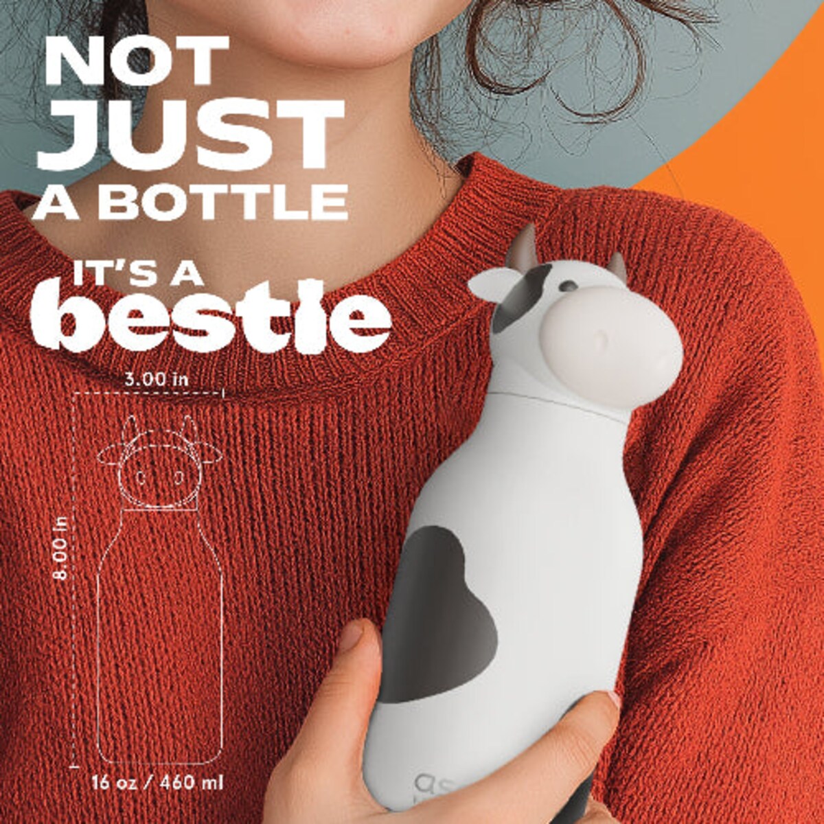 ASOBU BESTIE BOTTLE butelka termiczna dla dziecka, Cow