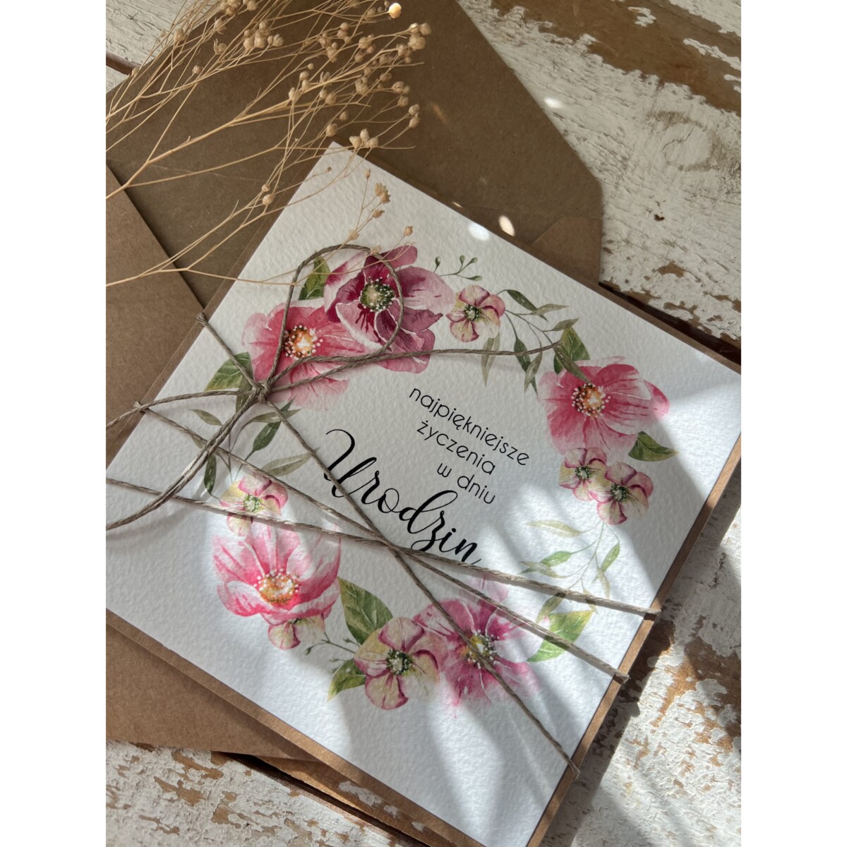 Kartka ręcznie robiona urodzinowa